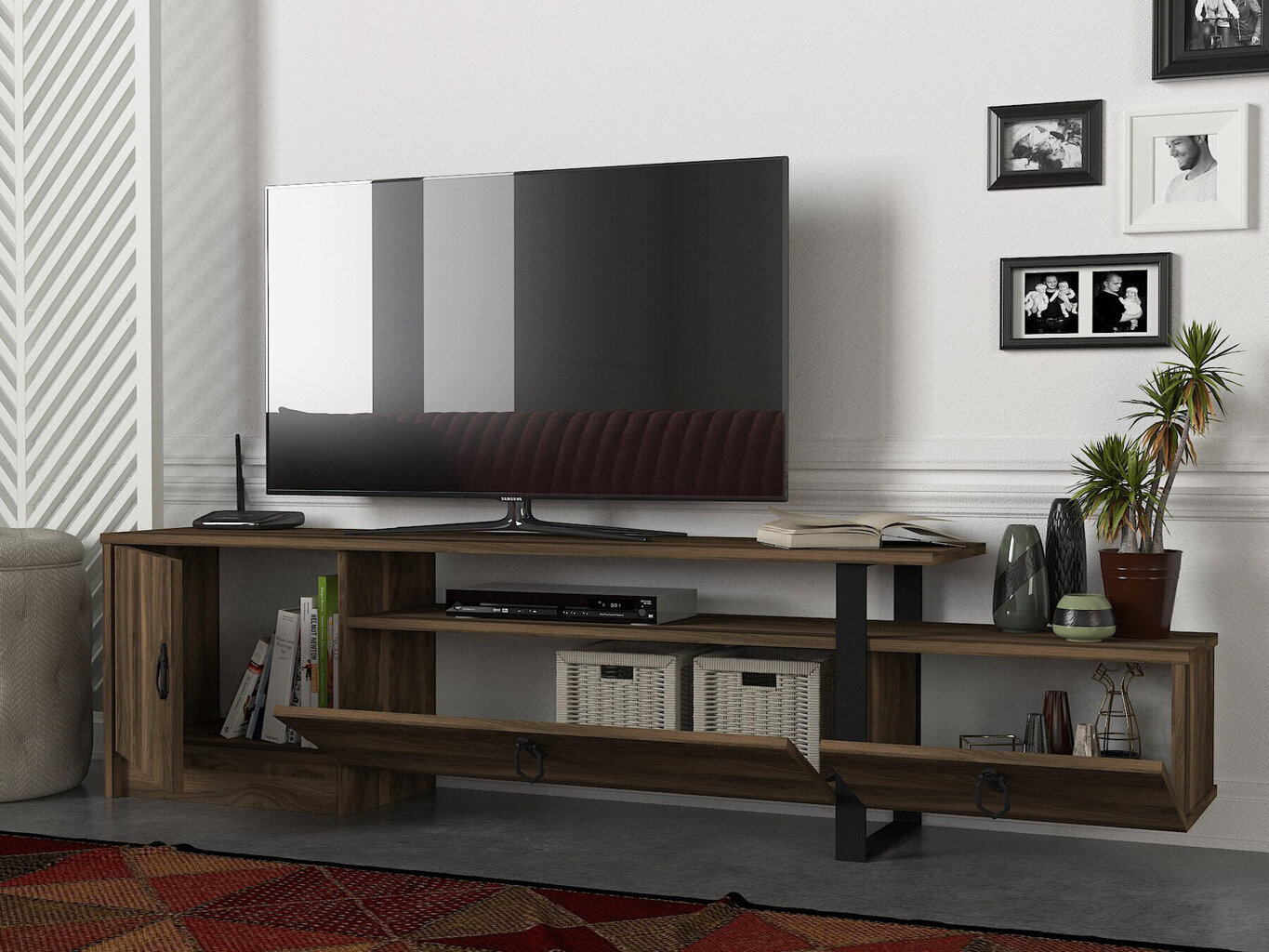 TV laud Kalune Design Aramis, pruun/must hind ja info | Televiisori alused | hansapost.ee