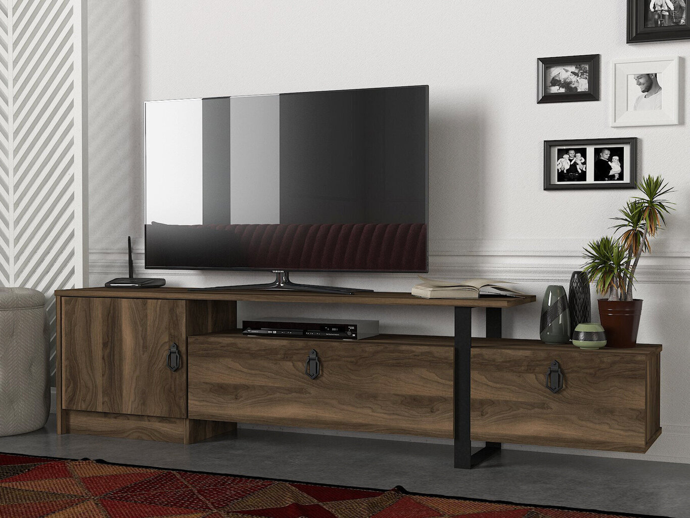 TV laud Kalune Design Aramis, pruun/must hind ja info | Televiisori alused | hansapost.ee