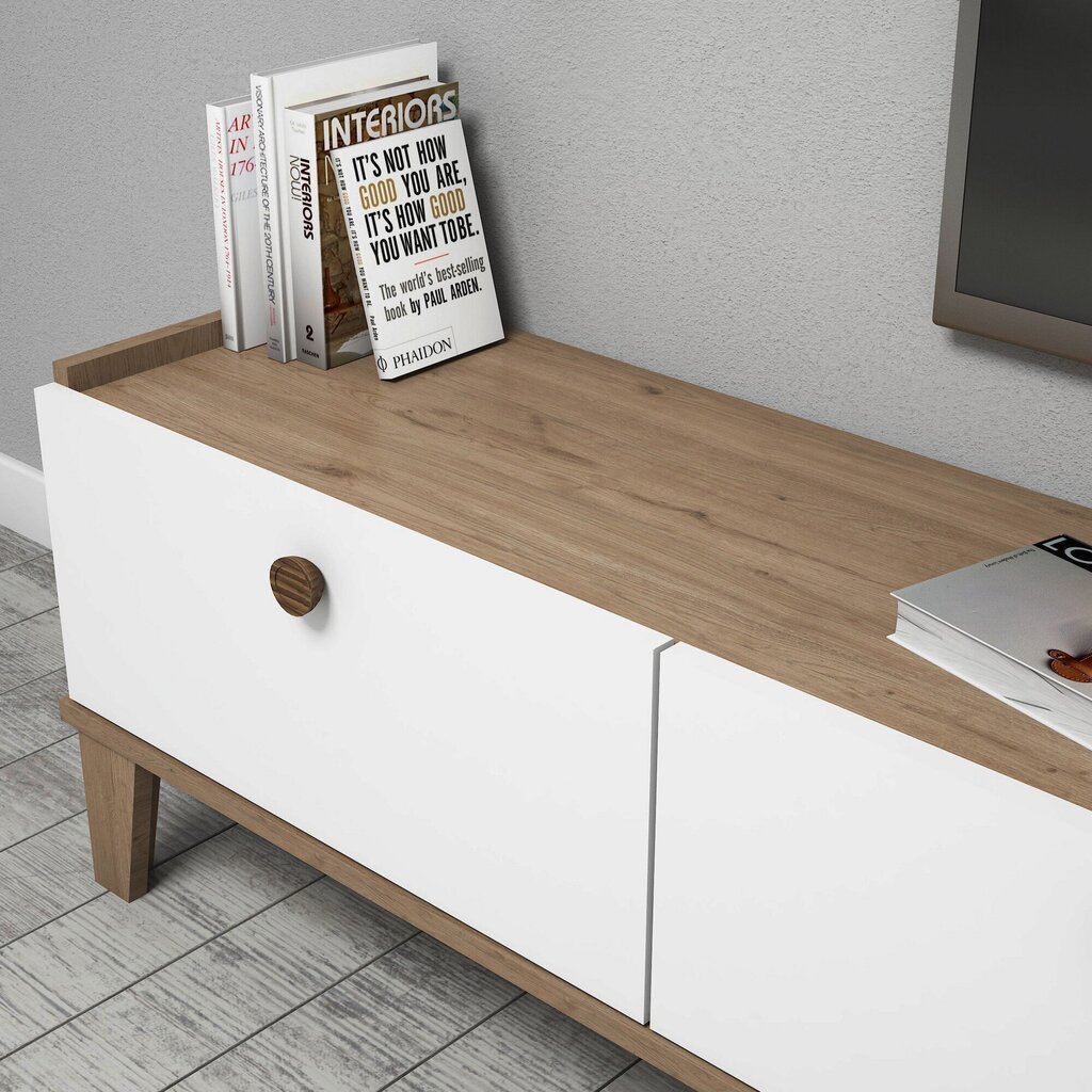 TV-laud Kalune Design Sumer E3620, valge/pruun цена и информация | Televiisori alused | hansapost.ee