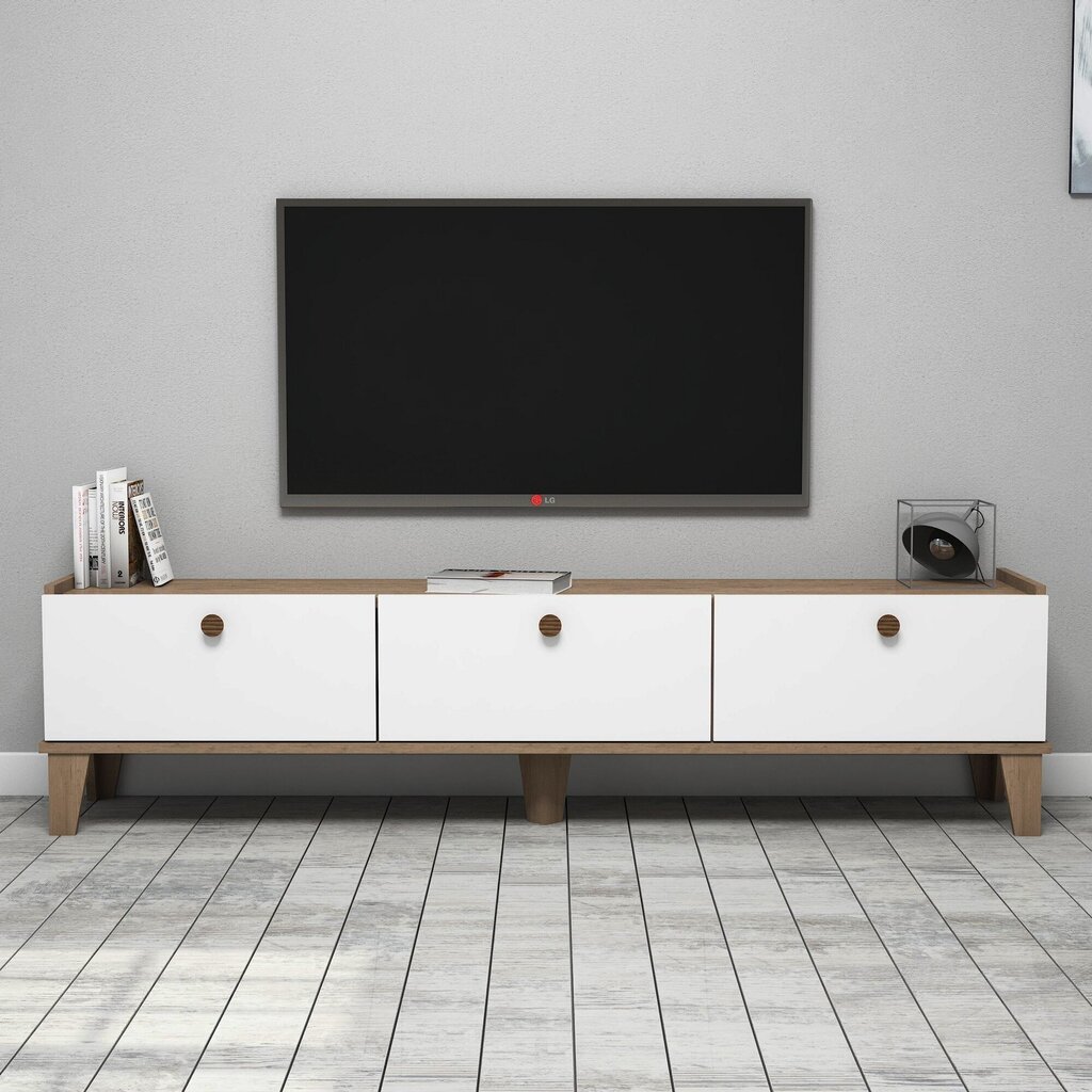 TV-laud Kalune Design Sumer E3620, valge/pruun hind ja info | Televiisori alused | hansapost.ee