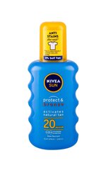 Солнцезащитный крем Nivea Sun Protect & Bronze Sun Spray, 200 мл цена и информация | Кремы от загара | hansapost.ee