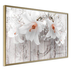 Poster - Lilies on Wood hind ja info | Seinapildid | hansapost.ee