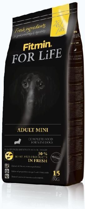 Kuivtoit täiskasvanud koertele Fitmin For Life Mini, 15 kg цена и информация | Koerte kuivtoit ja krõbinad | hansapost.ee