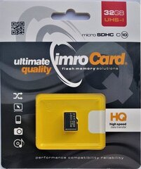 Карта памяти IMRO 10/32G UHS-I цена и информация | Imro Мобильные телефоны, Фото и Видео | hansapost.ee