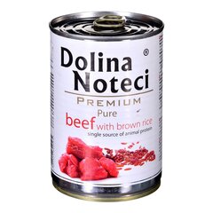 Konserv koertele DOLINA NOTECI Premium Pure, veiseliha ja riisiga, 400 g hind ja info | Dolina Noteci Lemmikloomatarbed | hansapost.ee