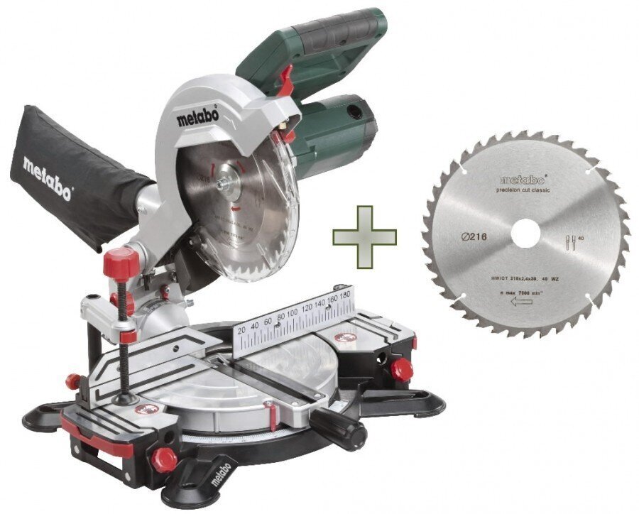 Järkamissaag KS 216 M Lasercut + lisasaeketas 628060000&MET, Metabo hind ja info | Elektrilised saed, ketassaed ja tarvikud | hansapost.ee