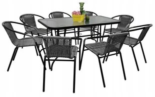 Комплект уличной мебели Cyprus Rectangle/O 140/8, серый/черный цена и информация | Комплекты уличной мебели | hansapost.ee