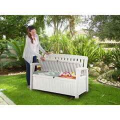 Скамья с ящиком для хранения Patio Bench, белый цена и информация | Садовые скамейки | hansapost.ee