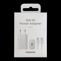 Адаптер питания Samsung 15 Вт белый EP-T1510XWEGEU цена и информация | Зарядные устройства для телефонов | hansapost.ee