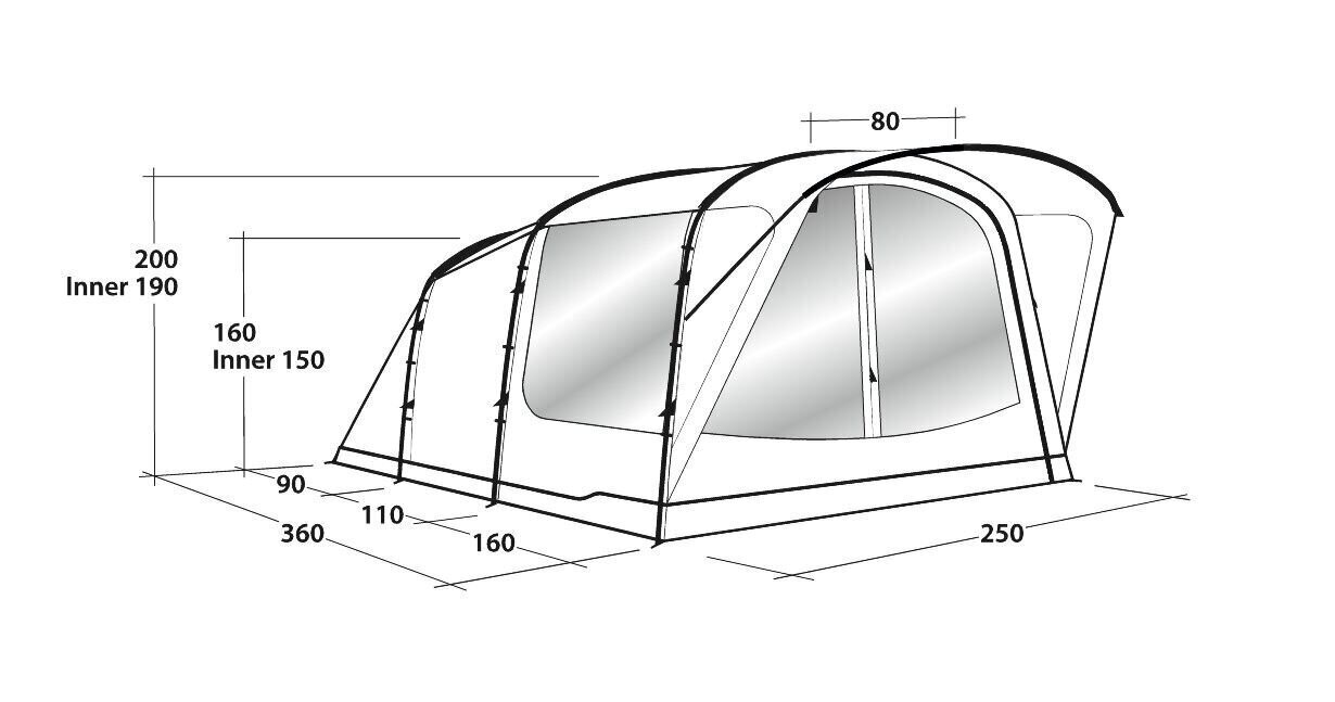 Telk Outwell Oakwood 3, roheline цена и информация | Telgid | hansapost.ee