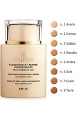 Жидкая основа Collistar Evening Foundation + Primer SPF 15 35 мл, №1 цена и информация | Пудры, базы под макияж | hansapost.ee