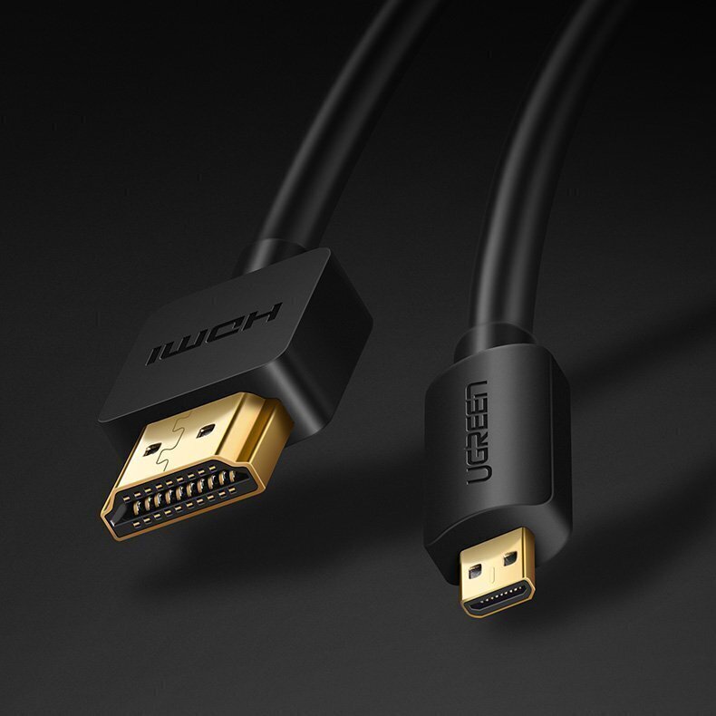 Ugreen (HD127), HDMI, 4K 3D 1,5 m, must hind ja info | Mobiiltelefonide kaablid | hansapost.ee