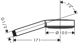 Käsidušš Hansgrohe Pulsify Select 105, must price and information | Shower nozzles, shower hoses and accessories | hansapost.ee