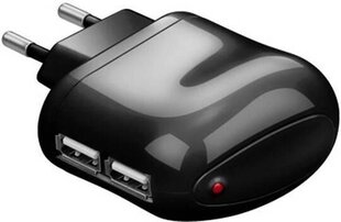 Laadija Techly 2X USB 5V 2.1A must hind ja info | Laadijad mobiiltelefonidele | hansapost.ee