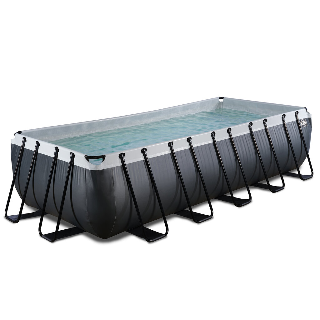 Karkassiga bassein filtriga Exit Leather 540x250x122 cm, must hind ja info | Basseinid | hansapost.ee