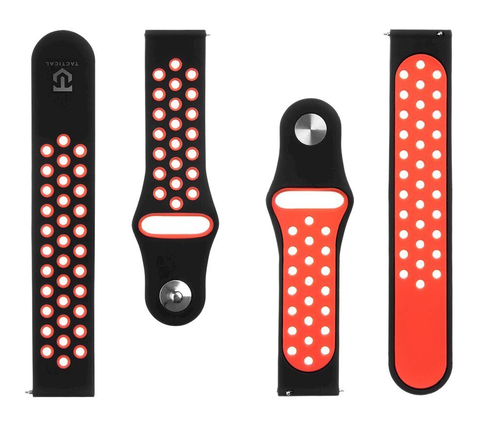 Tactical 701 Double Silicone Band 20mm Black/Red hind ja info | Nutikellade aksessuaarid ja tarvikud | hansapost.ee