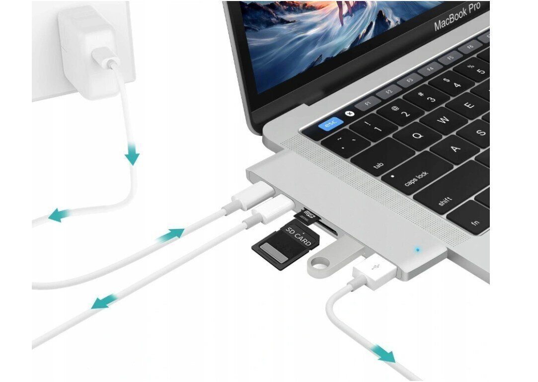 Adapter 7in1 цена и информация | USB adapterid ja jagajad | hansapost.ee