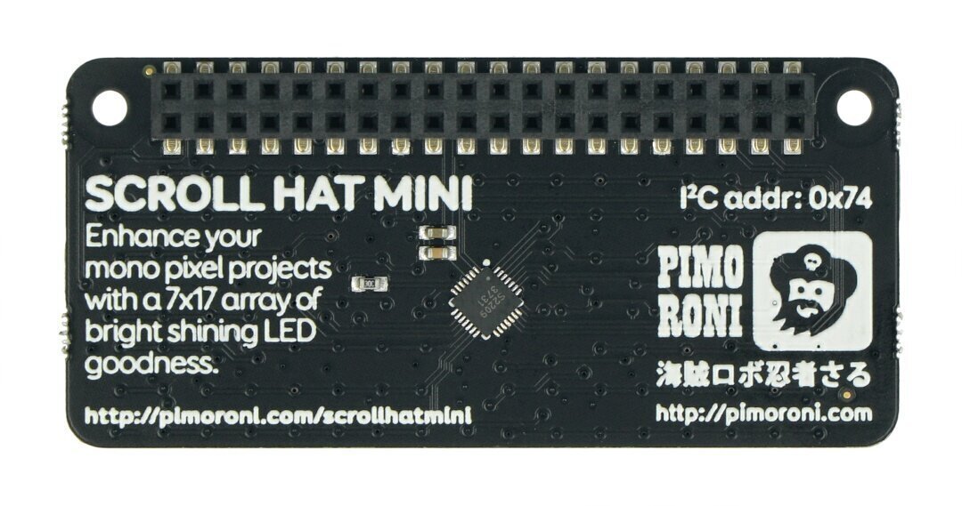 Scroll HAT Mini, 17x7 LED maatriks, HAT Raspberry Pi, Pimoroni PIM491 цена и информация | Konstruktorid, robootika ja tarvikud | hansapost.ee