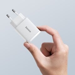 Baseus Compact quick charger USB Type C / USB 20 W 3 A Power Delivery Quick Charge 3.0 white (CCXJ-B02) цена и информация | Зарядные устройства для телефонов | hansapost.ee