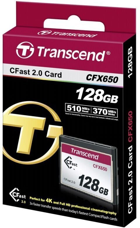 Transcend TS128GCFX650 CFast 128 GB hind ja info | Fotoaparaatide mälukaardid | hansapost.ee