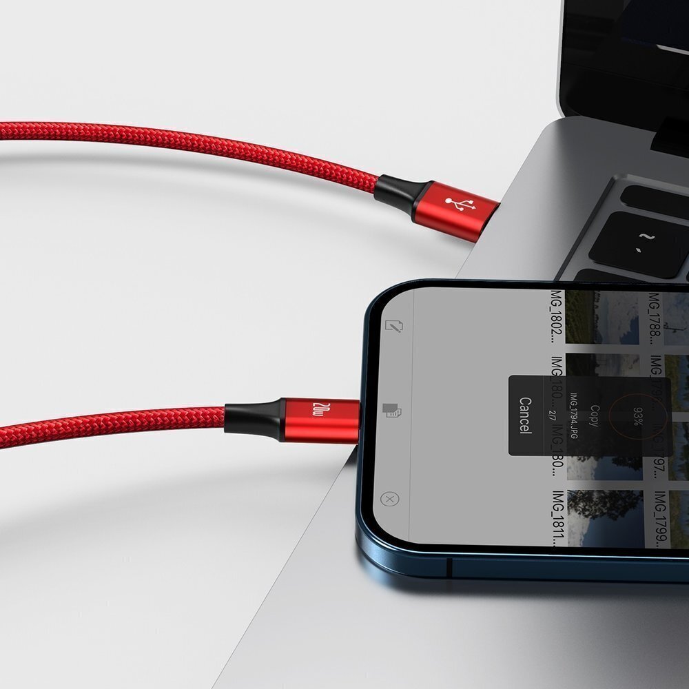 Baseus Rapid 3in1 USB Typ C - USB Typ C / Lightning / micro USB cable 20 W 1,5 m red (CAMLT-SC09) hind ja info | Mobiiltelefonide kaablid | hansapost.ee