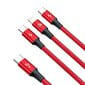 Baseus Rapid 3in1 USB Typ C - USB Typ C / Lightning / micro USB cable 20 W 1,5 m red (CAMLT-SC09) hind ja info | Mobiiltelefonide kaablid | hansapost.ee