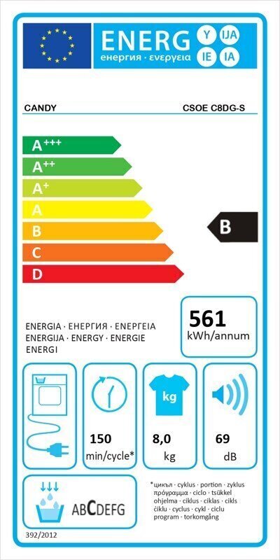 Candy CSOE C8DG-S цена и информация | Pesukuivatid | hansapost.ee