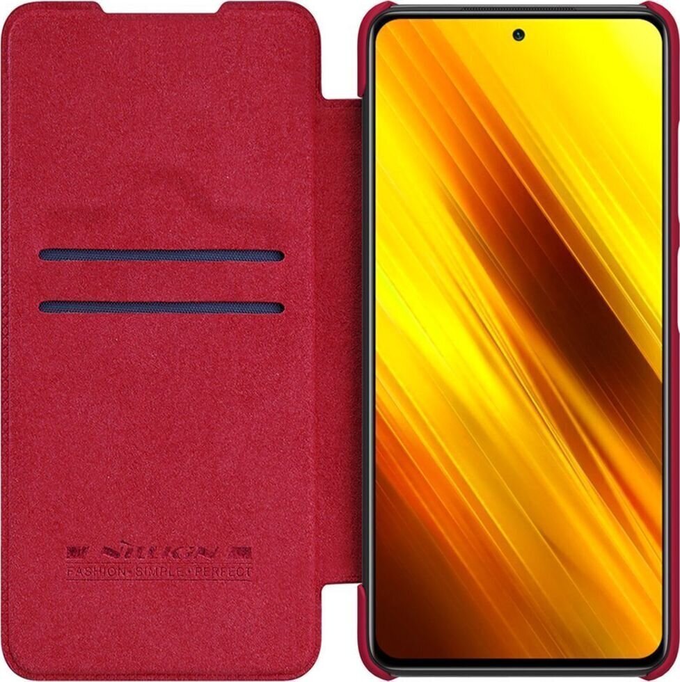 Telefoniümbris Nillkin Qin sobib Xiaomi Poco X3 NFC / X3 Pro, pruun цена и информация | Telefonide kaitsekaaned ja -ümbrised | hansapost.ee