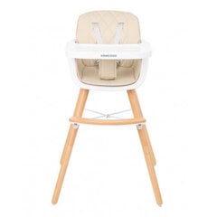 Деревянный стульчик для кормления Kikkaboo Woody 2в1, бежевый цена и информация | Стульчики для кормления | hansapost.ee