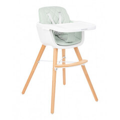 Деревянный стульчик для кормления Kikkaboo Woody 2в1, зеленый, цена и информация | Стульчики для кормления | hansapost.ee