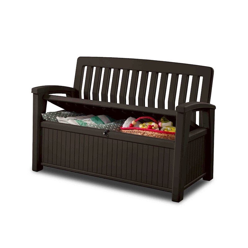 Hoiukast-pink Patio Storage Bench 227L, pruun hind ja info | Aiapingid | hansapost.ee