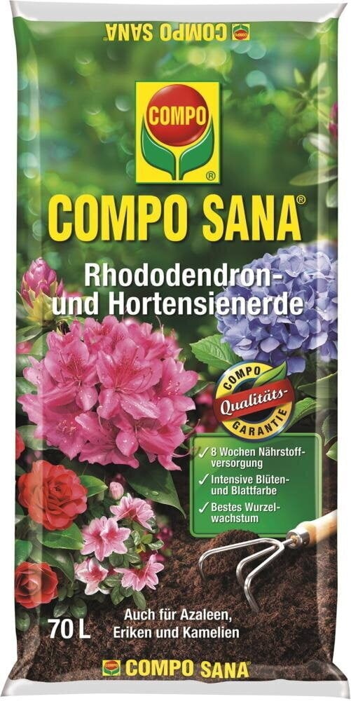 Rodo- ja hortensiamuld Compo 70L hind ja info | Kompost, muld ja turvas | hansapost.ee