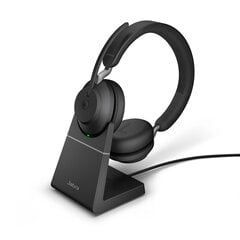 Juhtmevabad kõnekeskuse kõrvaklapid/peakomplekt JABRA Evolve2 65 Link380c MS koos alusega hind ja info | Kõrvaklapid | hansapost.ee