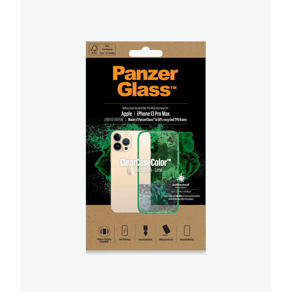 Mobiiltelefoni Kaaned Panzer Glass Lime IPHONE 13 PRO MAX Läbipaistev Roheline цена и информация | Telefonide kaitsekaaned ja -ümbrised | hansapost.ee