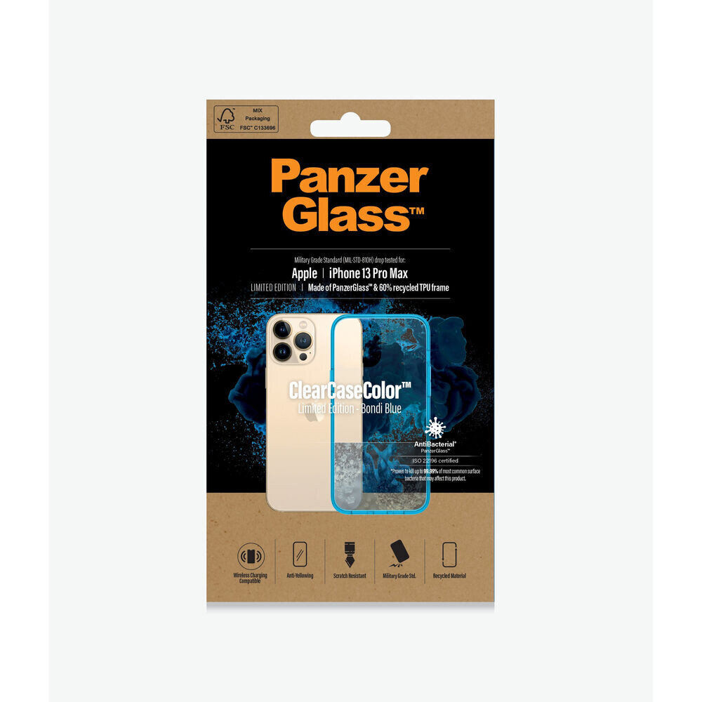 Mobiiltelefoni Kaaned Panzer Glass Bondi Blue IPHONE 13 PRO MAX Sinine Läbipaistev цена и информация | Telefonide kaitsekaaned ja -ümbrised | hansapost.ee