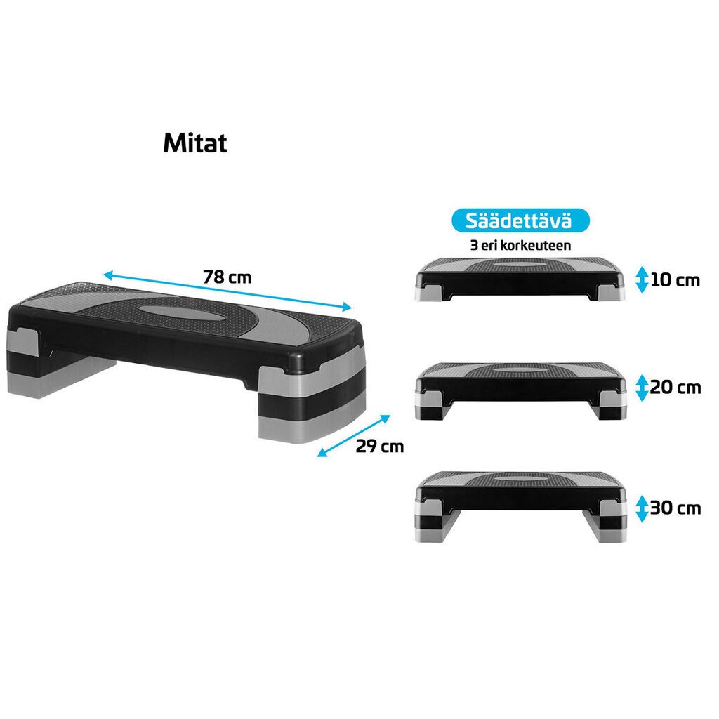 Aeroobika astmelaud Atom, hall/must hind ja info | Stepipingid | hansapost.ee