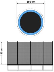 Защитная сетка для батута, 366 см цена и информация | Батуты | hansapost.ee