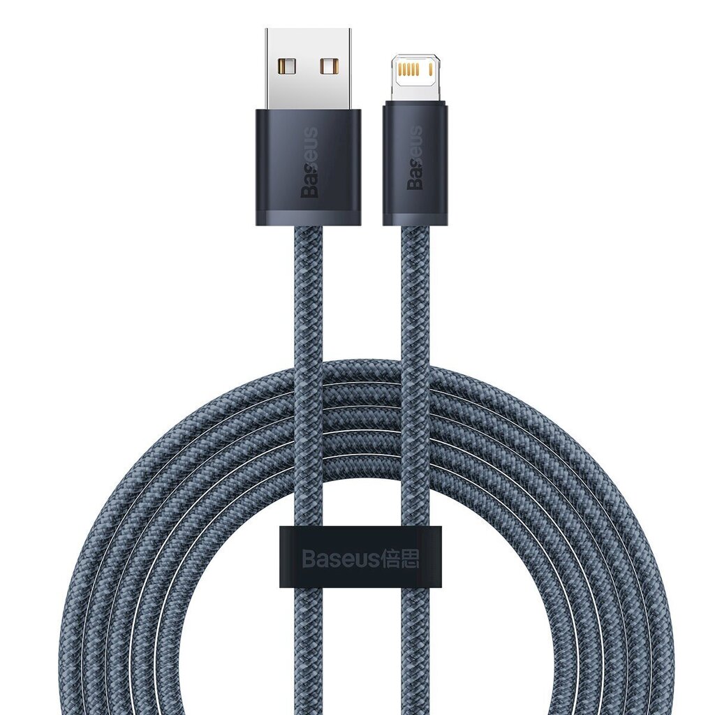 Baseus iPhone USB cable - Lightning 2m, 2.4A gray (CALD000516) цена и информация | Mobiiltelefonide kaablid | hansapost.ee