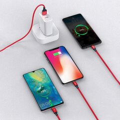 Baseus 3-in-1 cable with USB terminals - USB Type C / Lightning / micro USB 1.2 m, 3.5A red (CAJS000009) цена и информация | Кабели для телефонов | hansapost.ee