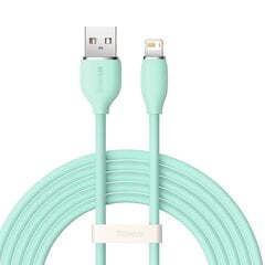 Baseus cable, USB cable - Lightning 2.4A, length 2 m Jelly Liquid Silica Gel - green цена и информация | Кабели для телефонов | hansapost.ee