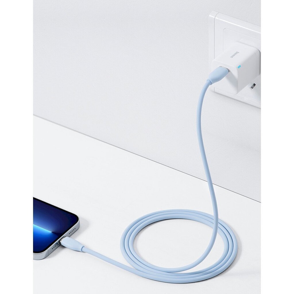 Baseus cable, USB Type C - Lightning 20W cable, 1.2 m long Jelly Liquid Silica Gel - black hind ja info | Mobiiltelefonide kaablid | hansapost.ee