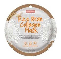 Маска для лица для женщин с экстрактом коллагена и риса PUREDERM Rice Bran Collagen Mask, 18г цена и информация | Маски для лица, патчи для глаз | hansapost.ee