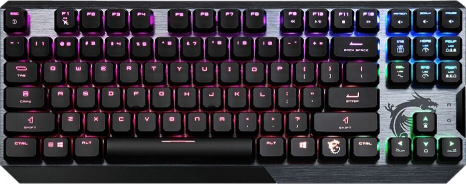 KEYBOARD GAMING BLACK ENG/VIGOR GK50 LOW PROFILE TKL MSI hind ja info | Klaviatuurid | hansapost.ee