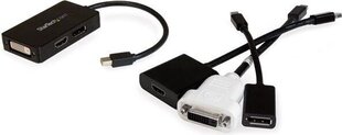 Adapter StarTech MDP2DPDVHD Travel A/V 3-in-1 Mini DisplayPort to DisplayPort DVI HDMI hind ja info | USB adapterid ja jagajad | hansapost.ee