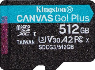 Mälukaart Kingston SDCG3 / 512GBSP hind ja info | Kingston Mobiiltelefonid, fotokaamerad, nutiseadmed | hansapost.ee