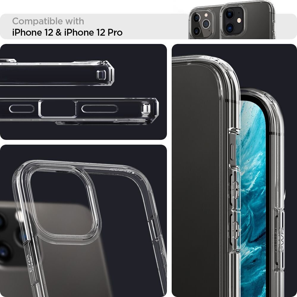 Telefoniümbris Spigen ACS0169 telefonile iPhone 12/12 Pro, läbipaistev цена и информация | Telefonide kaitsekaaned ja -ümbrised | hansapost.ee