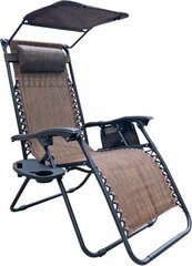 Раскладное кресло-шезлонг Saska Garden, коричневое цена и информация | Лежаки | hansapost.ee