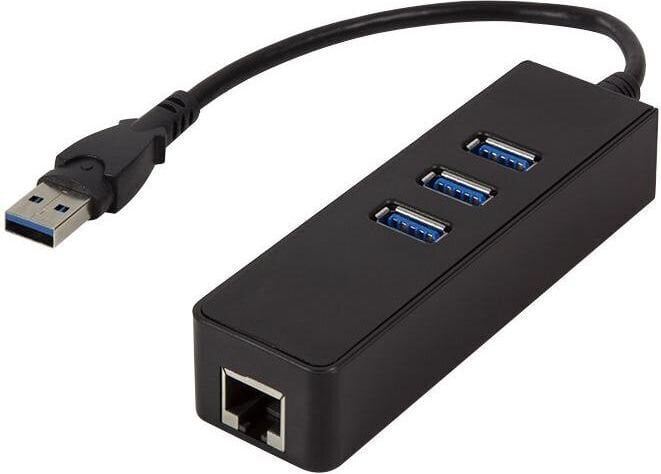 Logilink USB 3.0 3-port Hub with Gigabit hind ja info | USB adapterid ja jagajad | hansapost.ee