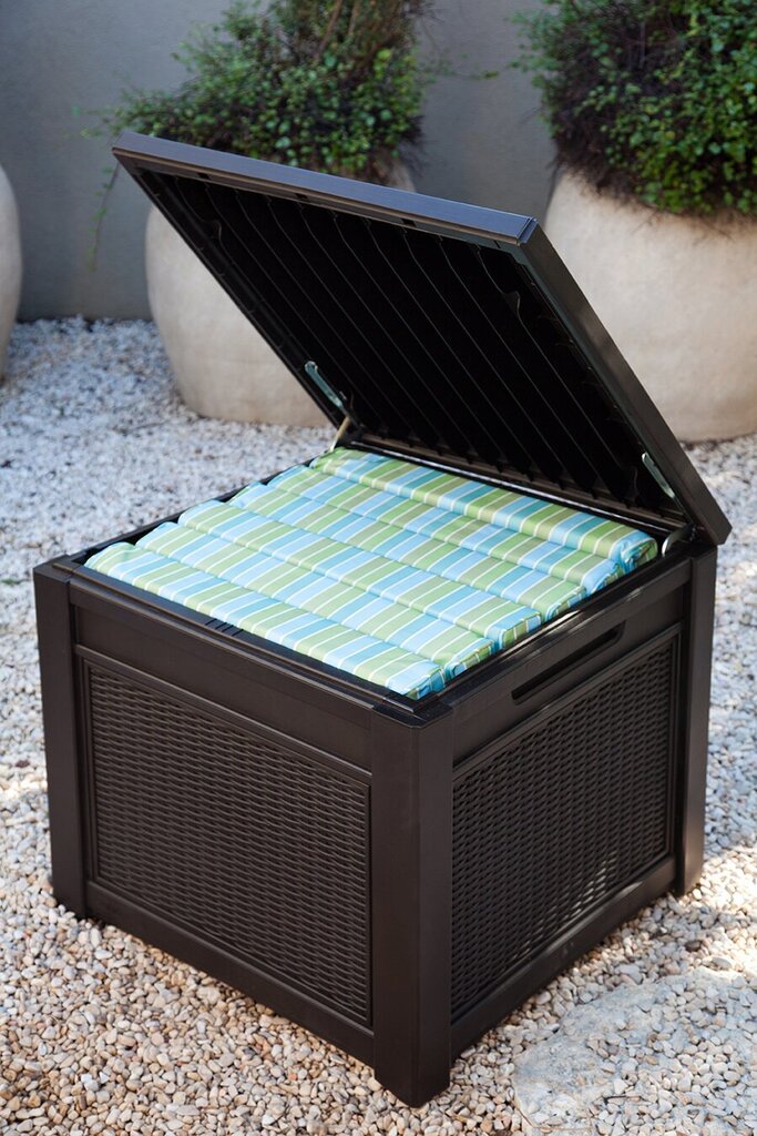 Säilituskast Cube Rattan Storage Box, 208 l, hall цена и информация | Hoiukastid ja korvid | hansapost.ee