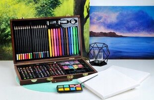 Профессиональный набор для рисования в деревянном чемоданчике Artist Painter, 81 д. цена и информация | Принадлежности для рисования, лепки | hansapost.ee